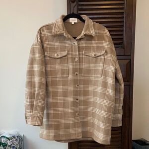 Who What Wear Tan Plaid Women's Jacket